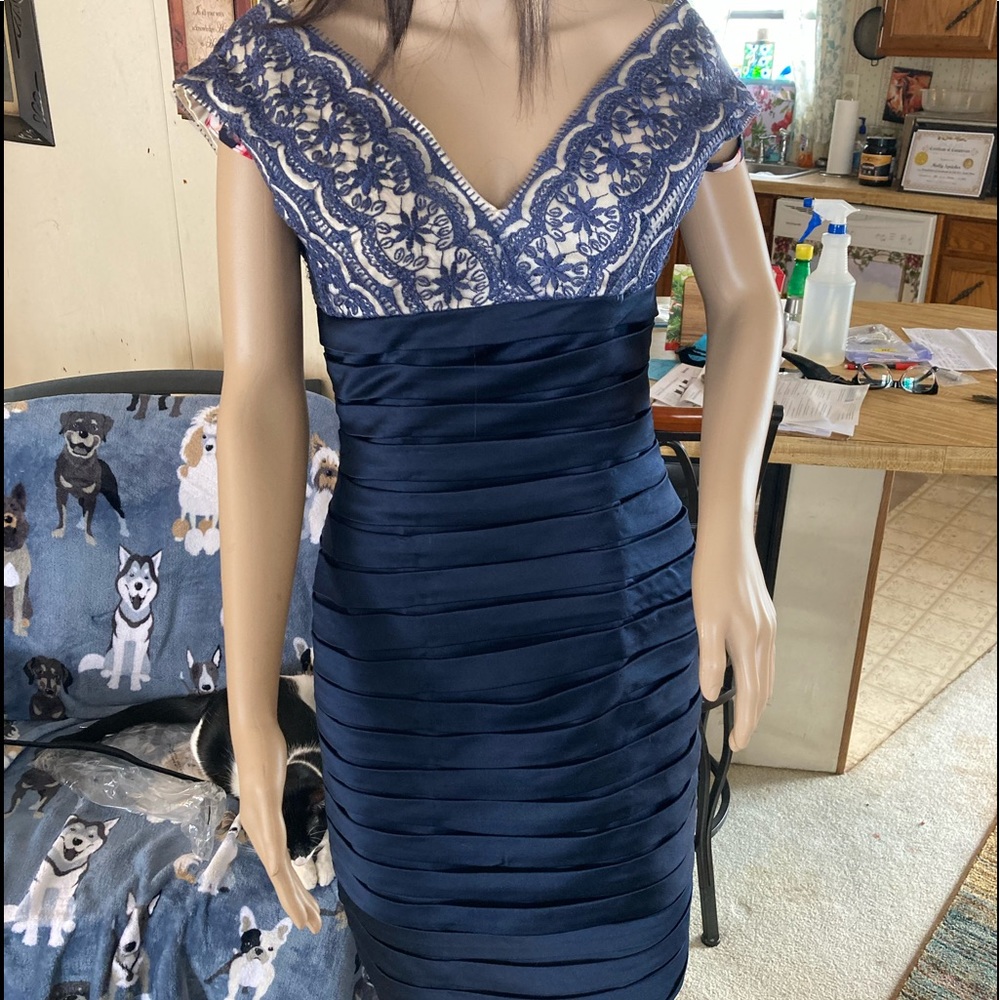 Formal knee length dress.
